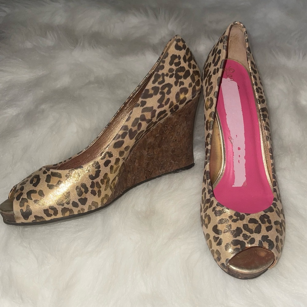 Lilly Pulitzer Leopard Print Wedges